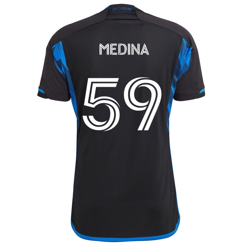 Kinder Cruz Medina #59 Blau Schwarz Heimtrikot Trikot 2024/25 T-Shirt Österreich