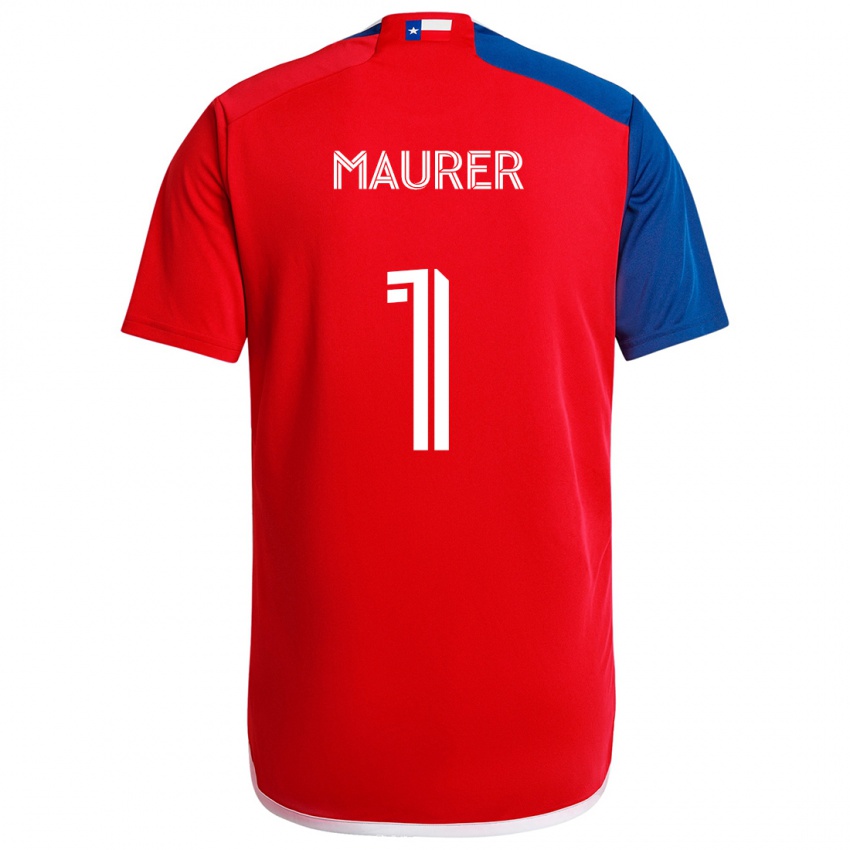 Kinder Jimmy Maurer #1 Blau Rot Heimtrikot Trikot 2024/25 T-Shirt Österreich