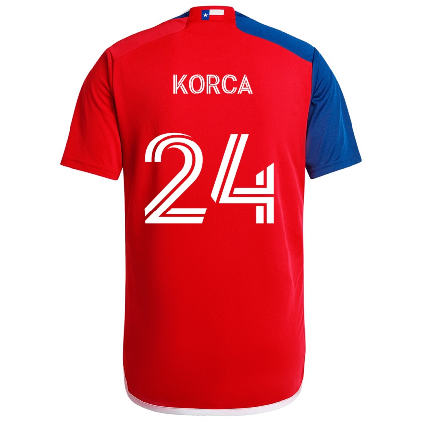 Kinder Amet Korca #24 Blau Rot Heimtrikot Trikot 2024/25 T-Shirt Österreich