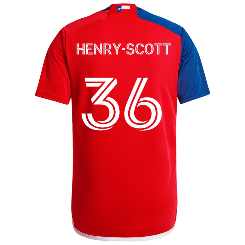 Kinder Malik Henry-Scott #36 Blau Rot Heimtrikot Trikot 2024/25 T-Shirt Österreich