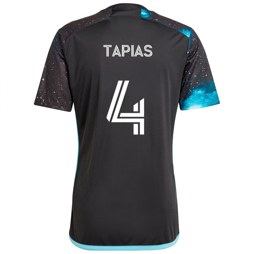 Kinder Miguel Tapias #4 Schwarz Blau Heimtrikot Trikot 2024/25 T-Shirt Österreich