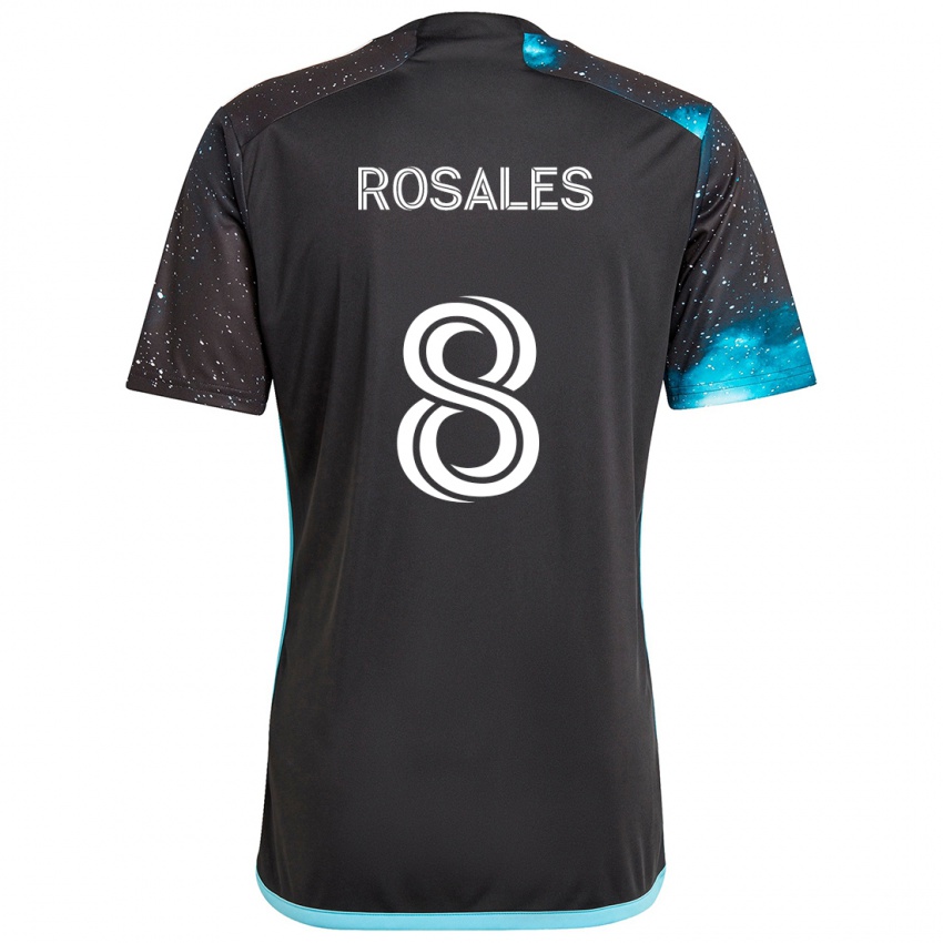 Kinder Joseph Rosales #8 Schwarz Blau Heimtrikot Trikot 2024/25 T-Shirt Österreich