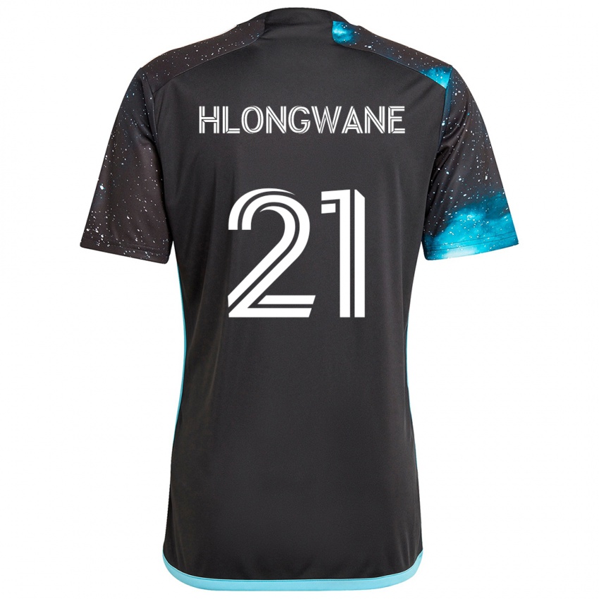 Kinder Bongokuhle Hlongwane #21 Schwarz Blau Heimtrikot Trikot 2024/25 T-Shirt Österreich