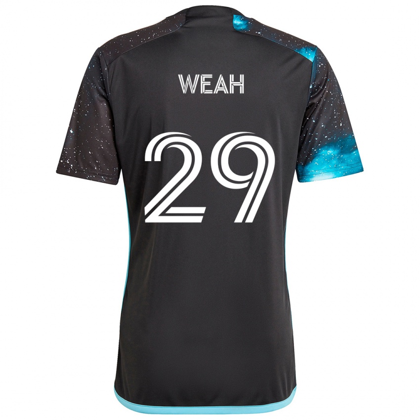 Kinder Patrick Weah #29 Schwarz Blau Heimtrikot Trikot 2024/25 T-Shirt Österreich