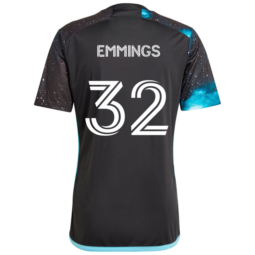 Kinder Fred Emmings #32 Schwarz Blau Heimtrikot Trikot 2024/25 T-Shirt Österreich