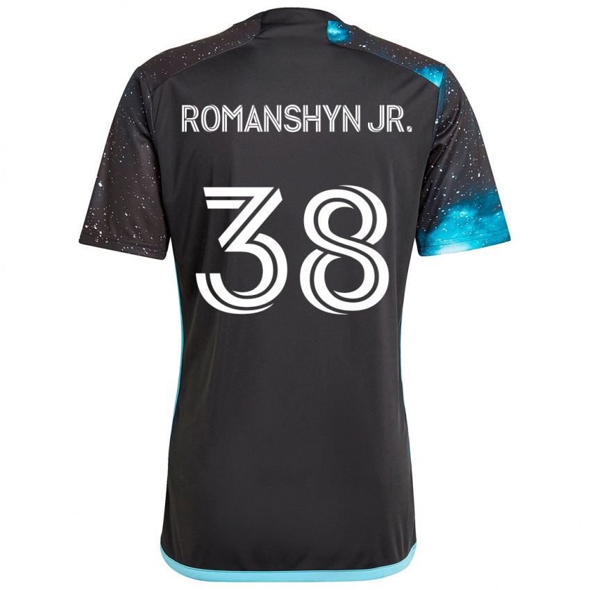 Kinder Kage Romanshyn Jr. #38 Schwarz Blau Heimtrikot Trikot 2024/25 T-Shirt Österreich