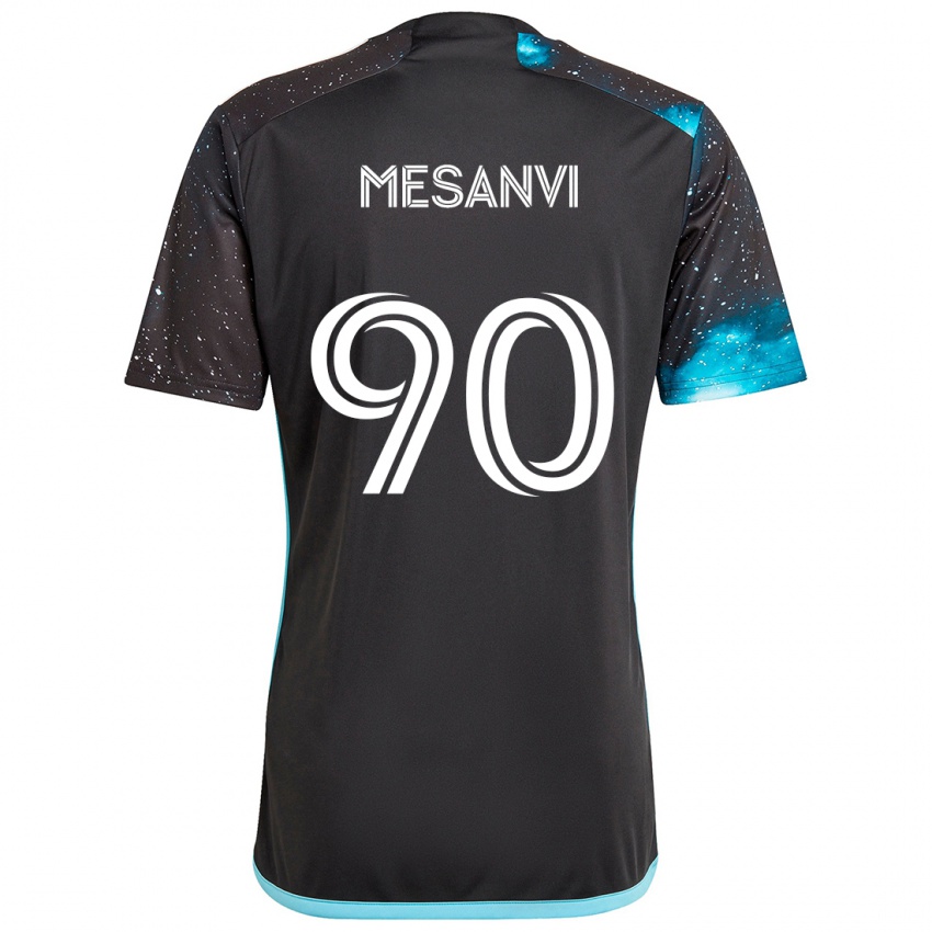 Kinder Loïc Mesanvi #90 Schwarz Blau Heimtrikot Trikot 2024/25 T-Shirt Österreich