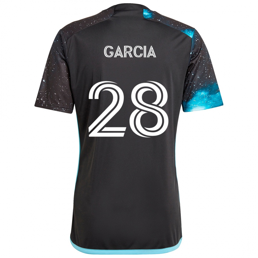 Kinder Mender García #28 Schwarz Blau Heimtrikot Trikot 2024/25 T-Shirt Österreich