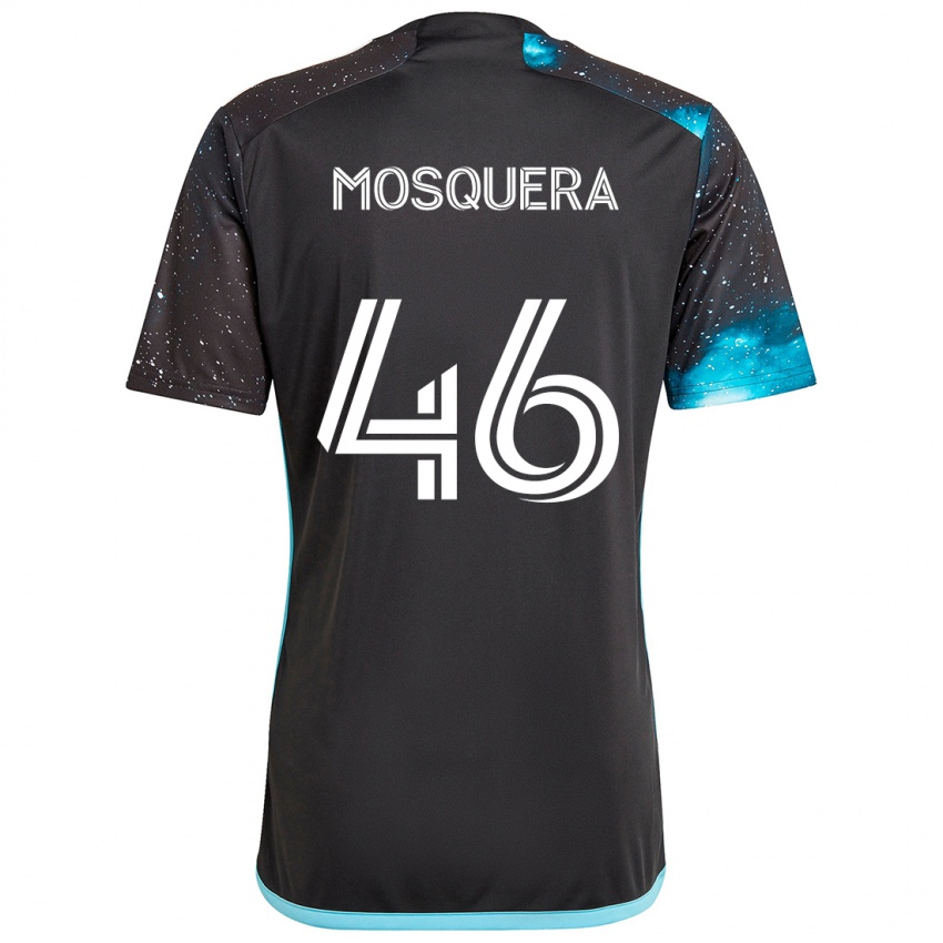 Kinder Juan Camilo Mosquera #46 Schwarz Blau Heimtrikot Trikot 2024/25 T-Shirt Österreich