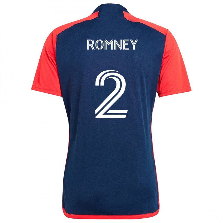 Kinder Dave Romney #2 Blau Rot Heimtrikot Trikot 2024/25 T-Shirt Österreich