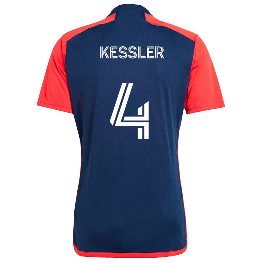 Kinder Henry Kessler #4 Blau Rot Heimtrikot Trikot 2024/25 T-Shirt Österreich