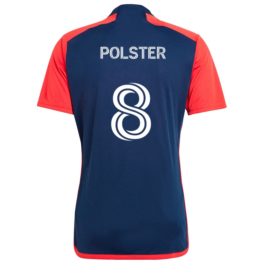 Kinder Matt Polster #8 Blau Rot Heimtrikot Trikot 2024/25 T-Shirt Österreich