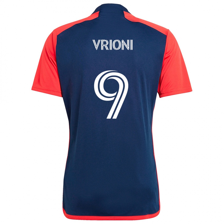 Kinder Giacomo Vrioni #9 Blau Rot Heimtrikot Trikot 2024/25 T-Shirt Österreich