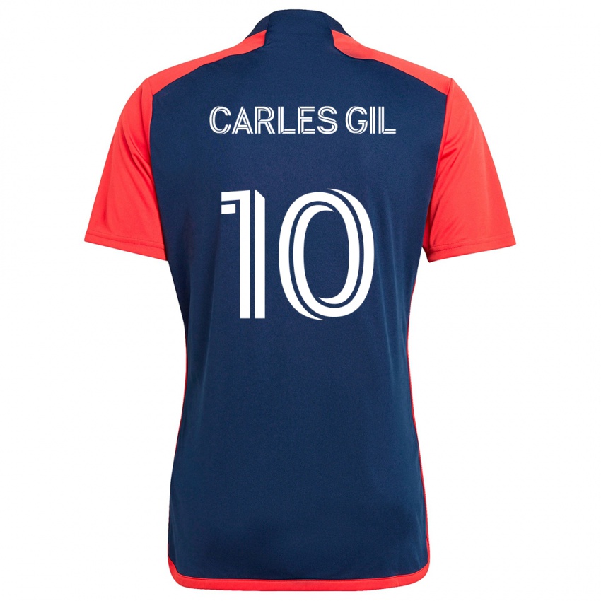 Kinder Carles Gil #10 Blau Rot Heimtrikot Trikot 2024/25 T-Shirt Österreich