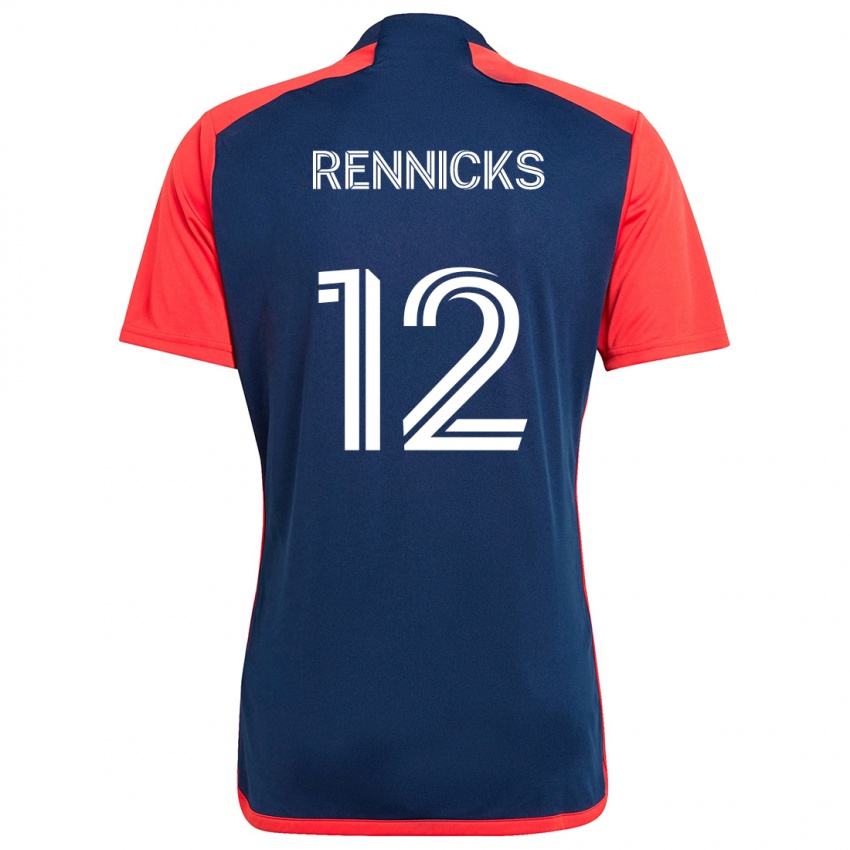 Kinder Justin Rennicks #12 Blau Rot Heimtrikot Trikot 2024/25 T-Shirt Österreich