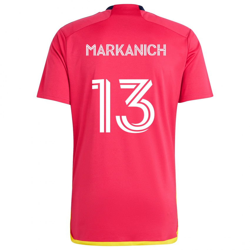 Kinder Anthony Markanich #13 Rot Blau Heimtrikot Trikot 2024/25 T-Shirt Österreich