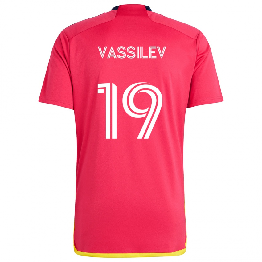 Kinder Indiana Vassilev #19 Rot Blau Heimtrikot Trikot 2024/25 T-Shirt Österreich