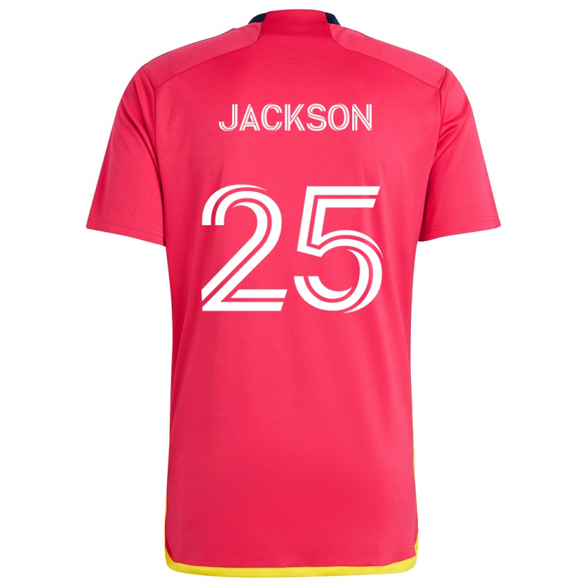 Kinder Aziel Jackson #25 Rot Blau Heimtrikot Trikot 2024/25 T-Shirt Österreich