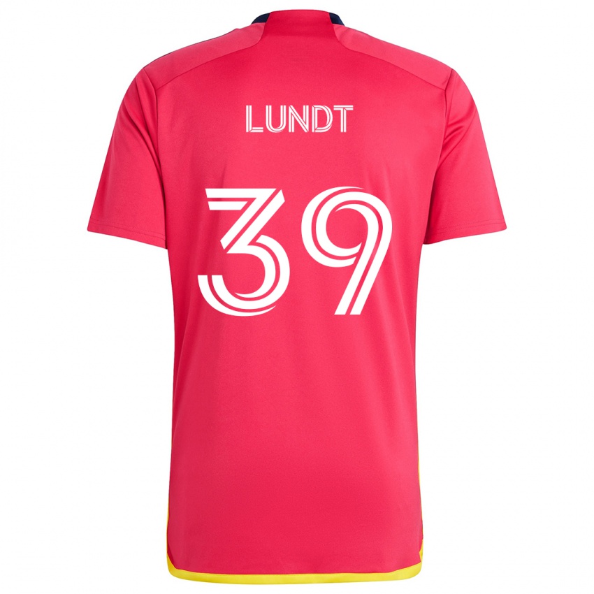 Kinder Ben Lundt #39 Rot Blau Heimtrikot Trikot 2024/25 T-Shirt Österreich