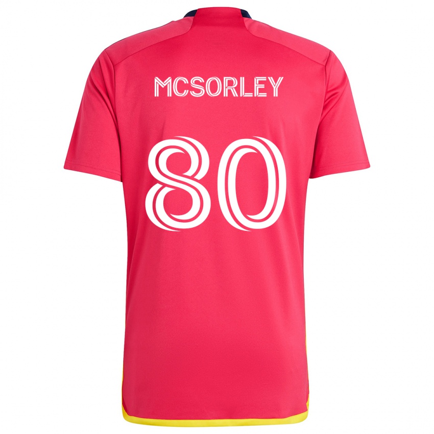 Kinder Brendan Mcsorley #80 Rot Blau Heimtrikot Trikot 2024/25 T-Shirt Österreich