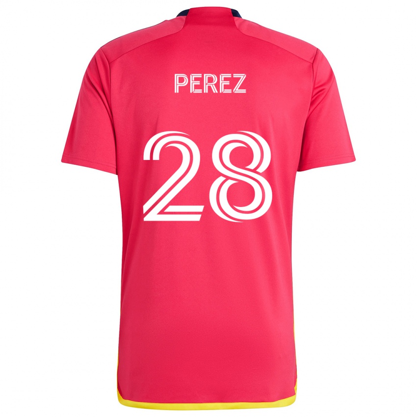 Kinder Miguel Perez #28 Rot Blau Heimtrikot Trikot 2024/25 T-Shirt Österreich