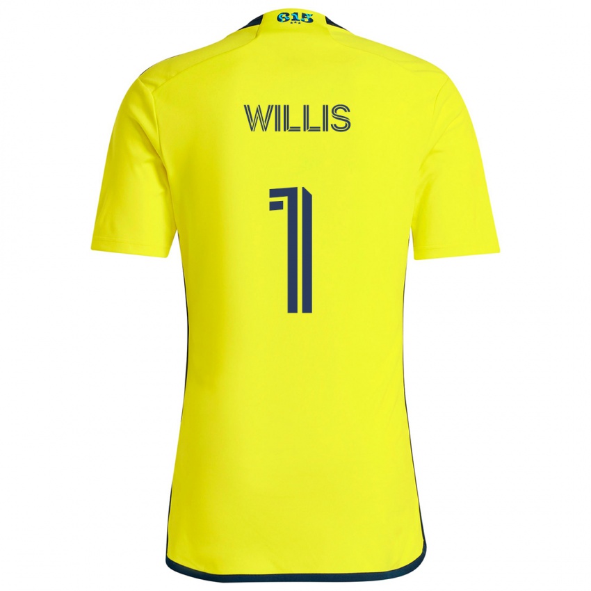 Kinder Joe Willis #1 Gelb Blau Heimtrikot Trikot 2024/25 T-Shirt Österreich