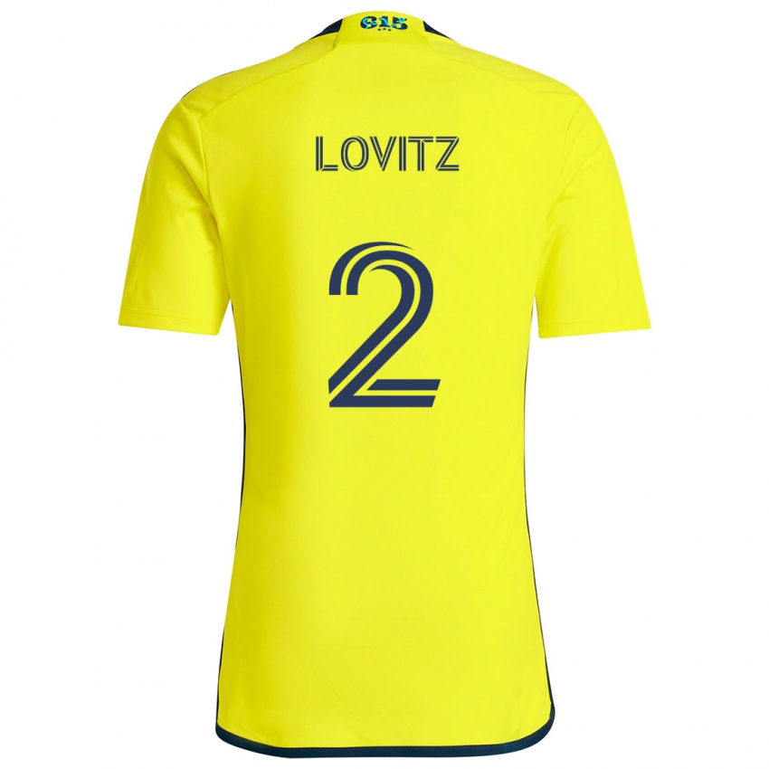 Kinder Daniel Lovitz #2 Gelb Blau Heimtrikot Trikot 2024/25 T-Shirt Österreich