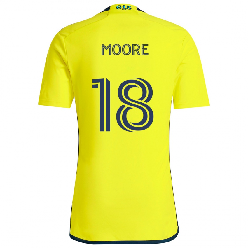 Kinder Shaq Moore #18 Gelb Blau Heimtrikot Trikot 2024/25 T-Shirt Österreich