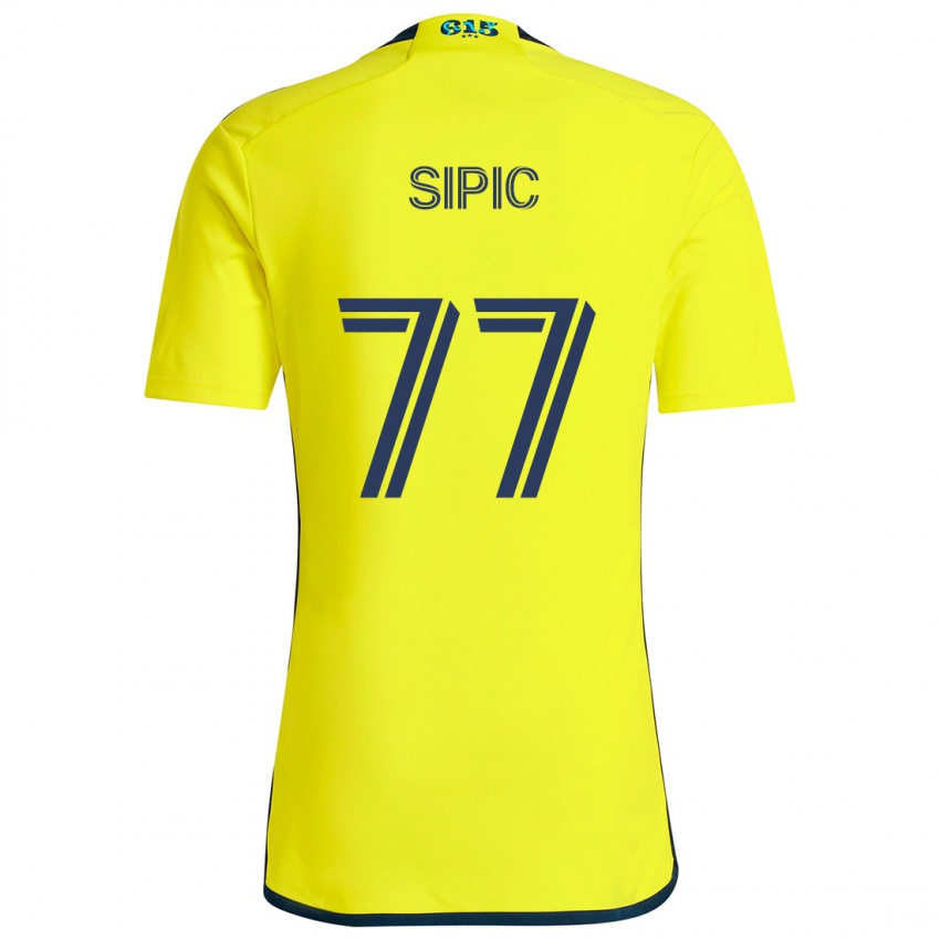 Kinder Adem Sipić #77 Gelb Blau Heimtrikot Trikot 2024/25 T-Shirt Österreich