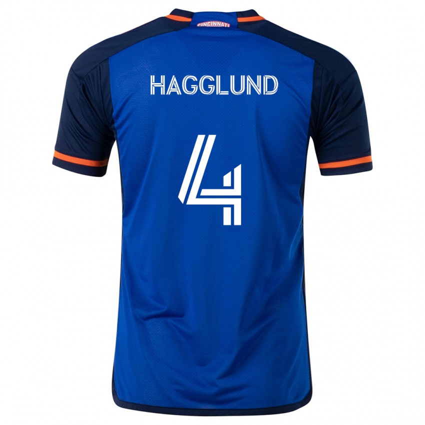 Kinder Nick Hagglund #4 Blau Weiss Heimtrikot Trikot 2024/25 T-Shirt Österreich