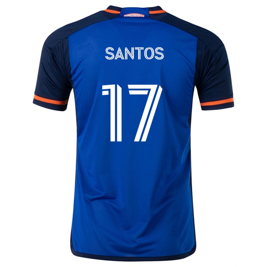 Kinder Sergio Santos #17 Blau Weiss Heimtrikot Trikot 2024/25 T-Shirt Österreich