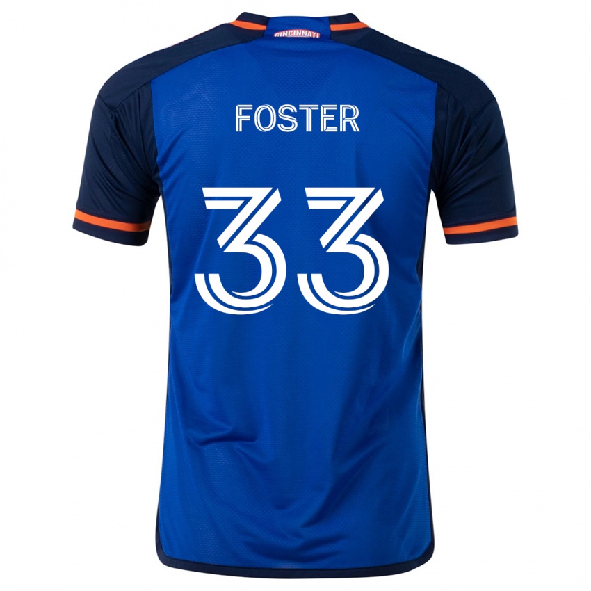 Kinder Isaiah Foster #33 Blau Weiss Heimtrikot Trikot 2024/25 T-Shirt Österreich