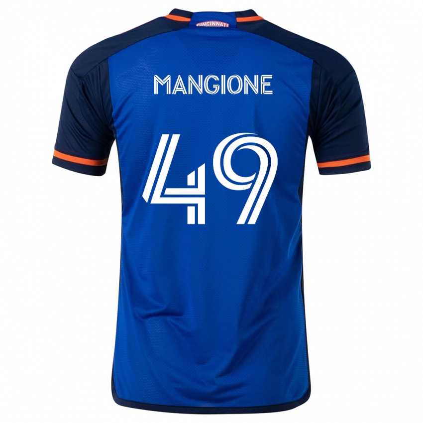 Kinder Peter Mangione #49 Blau Weiss Heimtrikot Trikot 2024/25 T-Shirt Österreich