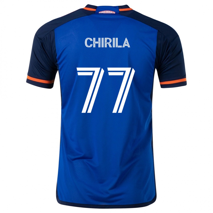 Kinder Stefan Chirila #77 Blau Weiss Heimtrikot Trikot 2024/25 T-Shirt Österreich