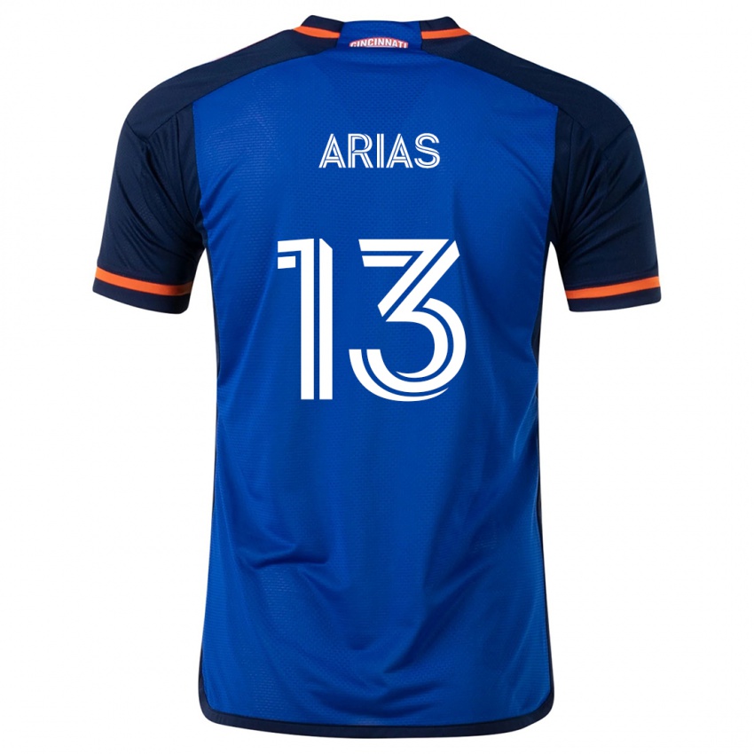 Kinder Santiago Arias #13 Blau Weiss Heimtrikot Trikot 2024/25 T-Shirt Österreich