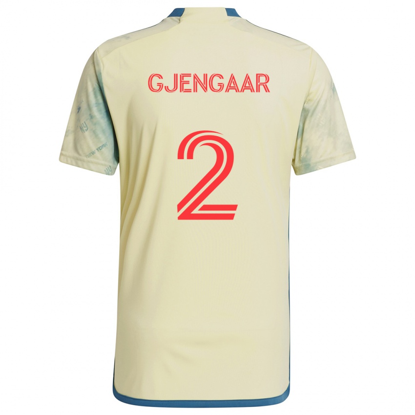 Kinder Dennis Gjengaar #2 Gelb Rot Blau Heimtrikot Trikot 2024/25 T-Shirt Österreich