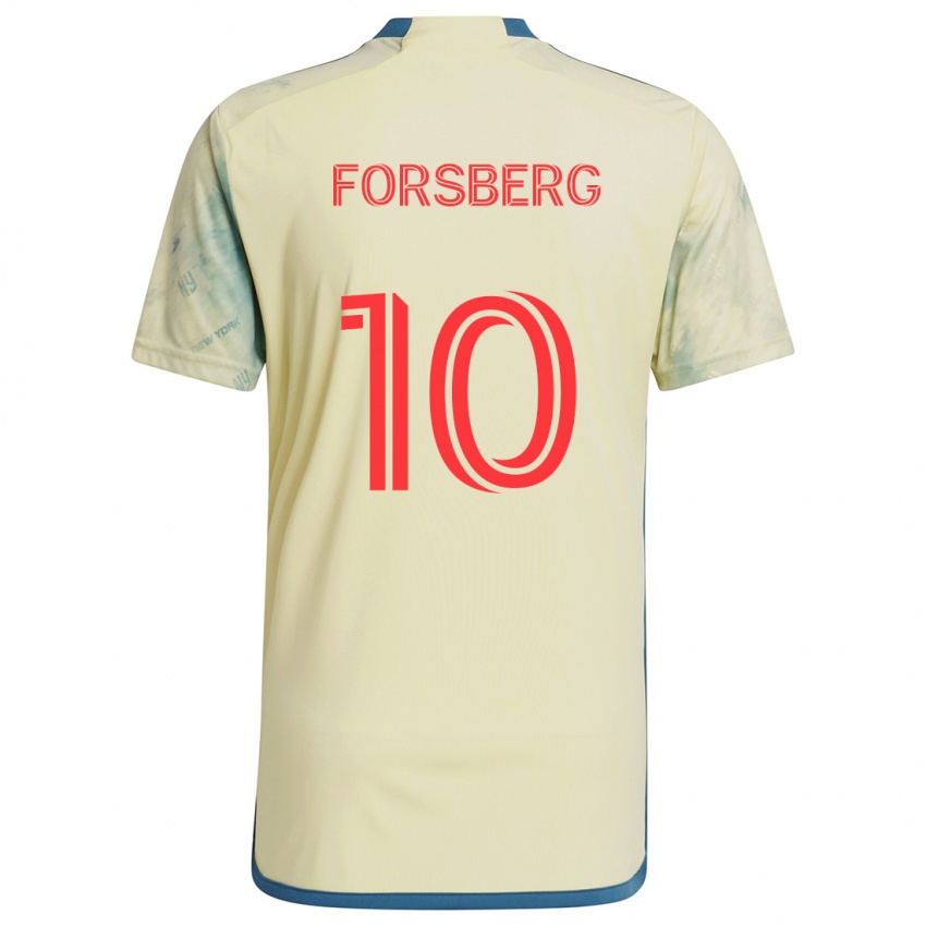 Kinder Emil Forsberg #10 Gelb Rot Blau Heimtrikot Trikot 2024/25 T-Shirt Österreich