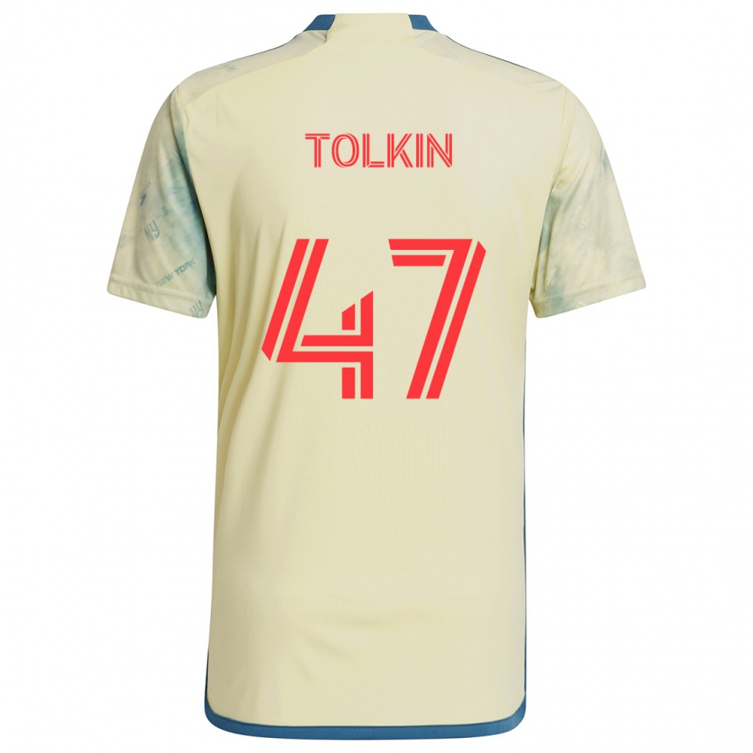 Kinder John Tolkin #47 Gelb Rot Blau Heimtrikot Trikot 2024/25 T-Shirt Österreich