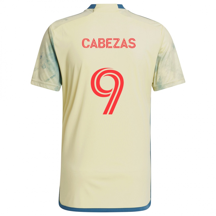 Kinder Jorge Cabezas #9 Gelb Rot Blau Heimtrikot Trikot 2024/25 T-Shirt Österreich