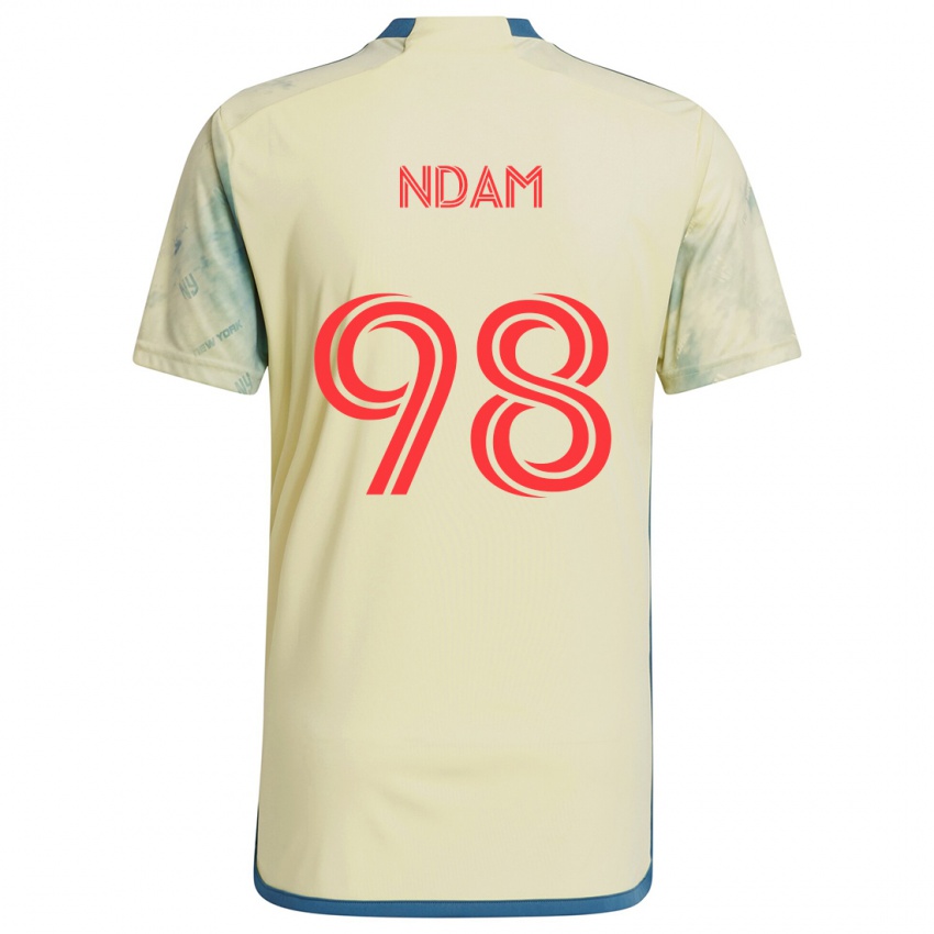 Kinder Hassan Ndam #98 Gelb Rot Blau Heimtrikot Trikot 2024/25 T-Shirt Österreich