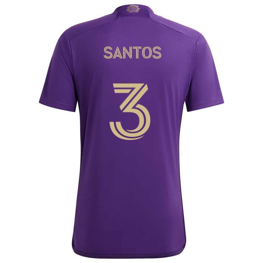 Kinder Rafael Santos #3 Lila Gelb Heimtrikot Trikot 2024/25 T-Shirt Österreich