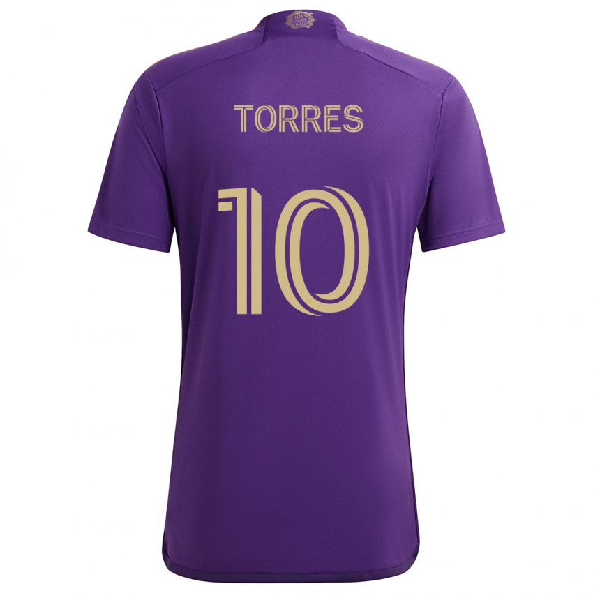 Kinder Facundo Torres #10 Lila Gelb Heimtrikot Trikot 2024/25 T-Shirt Österreich