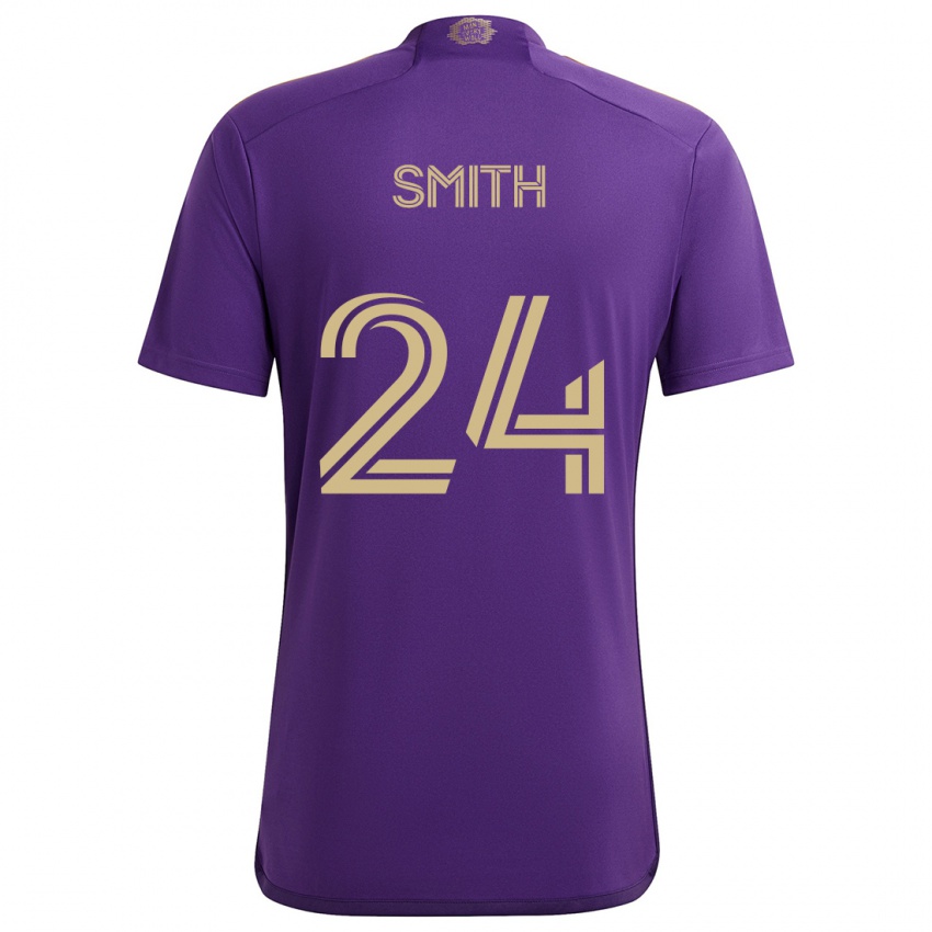 Kinder Kyle Smith #24 Lila Gelb Heimtrikot Trikot 2024/25 T-Shirt Österreich