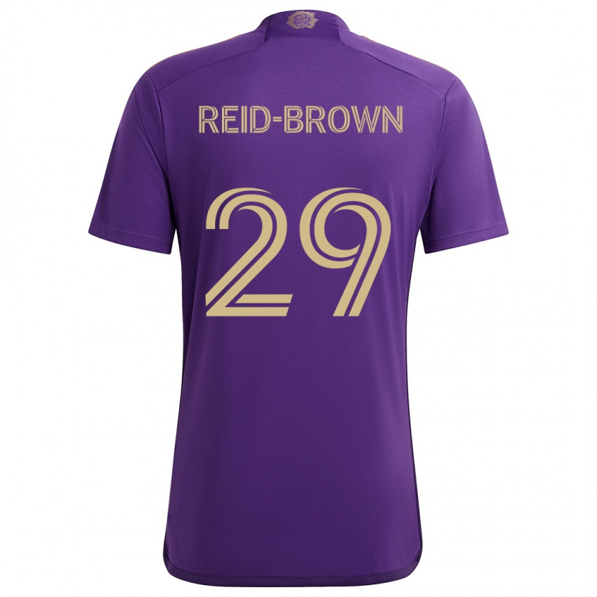 Kinder Tahir Reid-Brown #29 Lila Gelb Heimtrikot Trikot 2024/25 T-Shirt Österreich