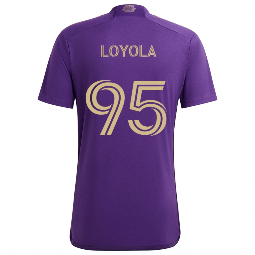 Kinder Favian Loyola #95 Lila Gelb Heimtrikot Trikot 2024/25 T-Shirt Österreich