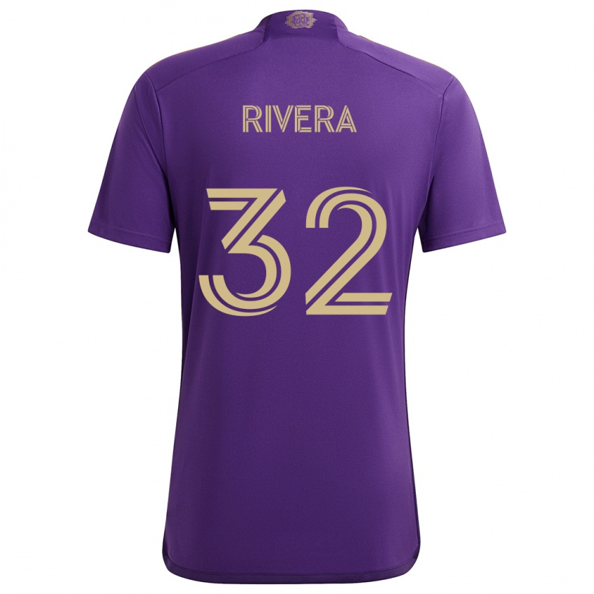 Kinder Wilfredo Rivera #32 Lila Gelb Heimtrikot Trikot 2024/25 T-Shirt Österreich