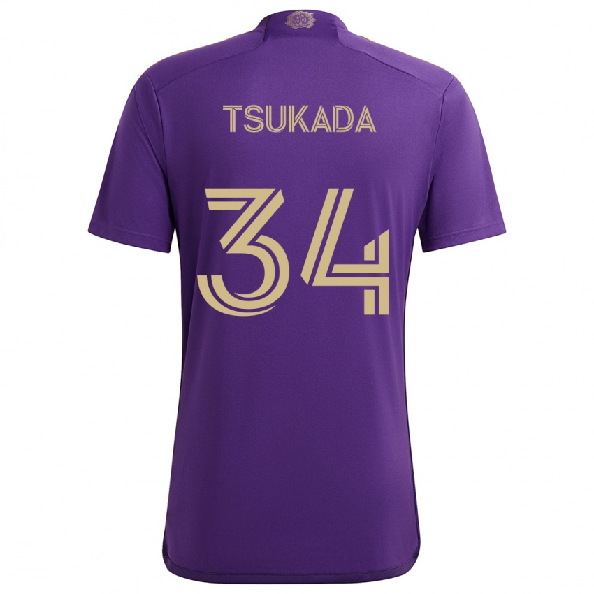 Kinder Yutaro Tsukada #34 Lila Gelb Heimtrikot Trikot 2024/25 T-Shirt Österreich