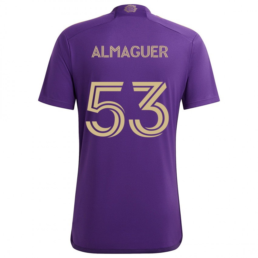 Kinder Jorge Almaguer #53 Lila Gelb Heimtrikot Trikot 2024/25 T-Shirt Österreich