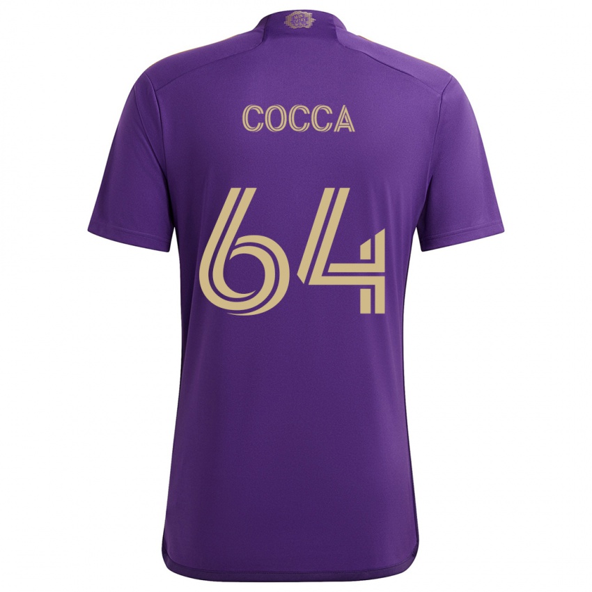 Kinder Manuel Cocca #64 Lila Gelb Heimtrikot Trikot 2024/25 T-Shirt Österreich