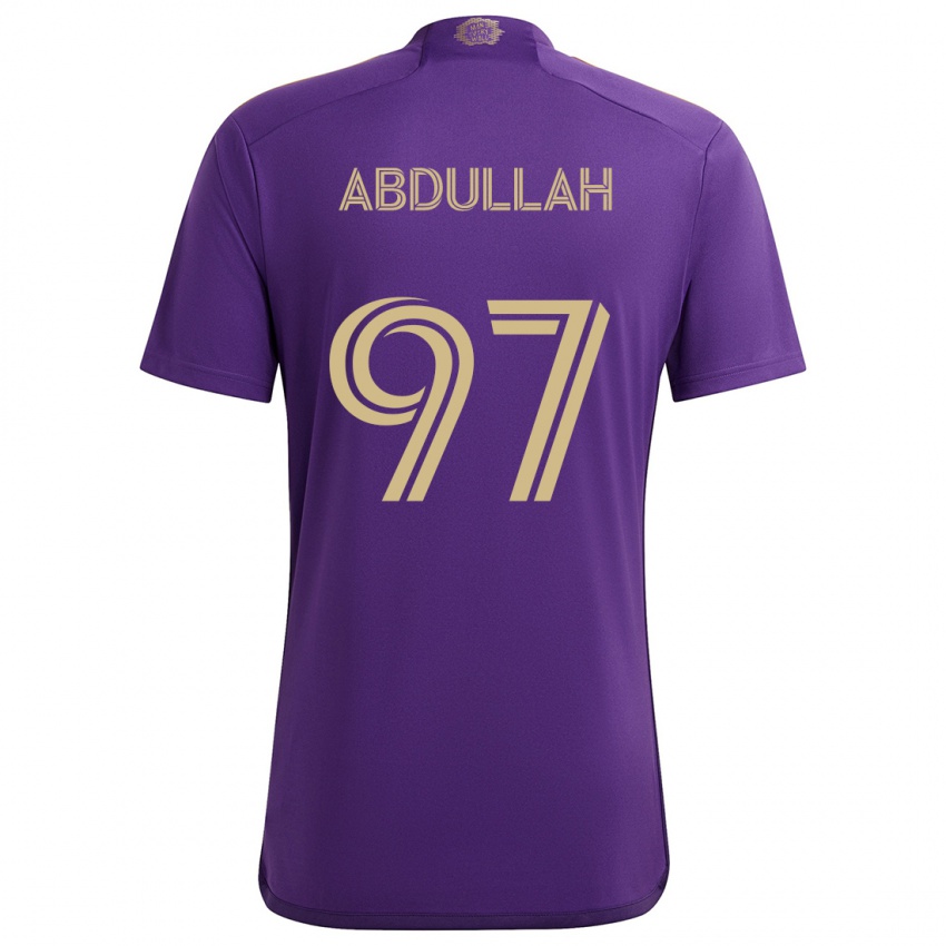 Kinder Majed Abdullah #97 Lila Gelb Heimtrikot Trikot 2024/25 T-Shirt Österreich